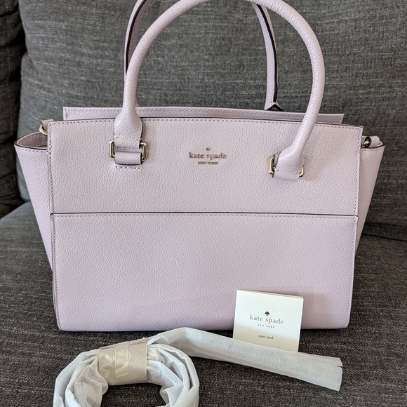 kate spade Pebbled Leather Tote & Wallet in Light Purple - Picture 6 of 6